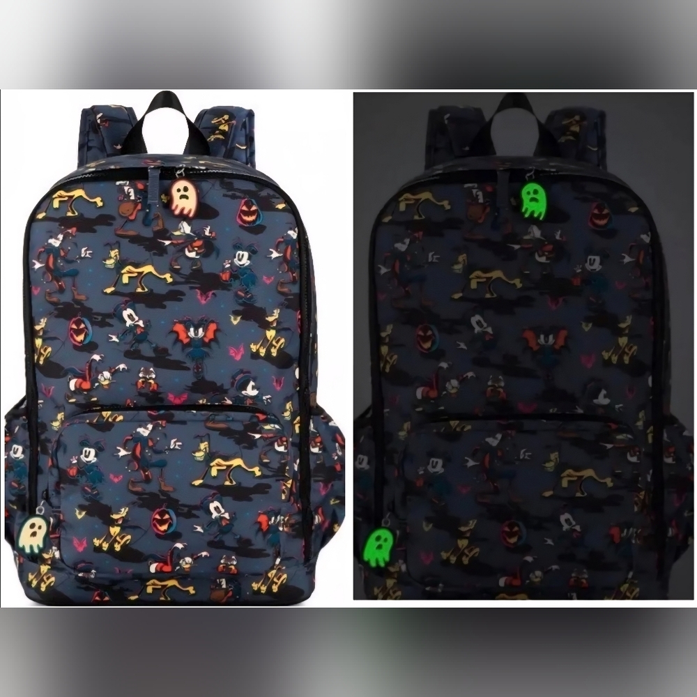 DisneyParks Mickey & Friends  Halloween Backpack With Glow Ghosts Pulls NWT